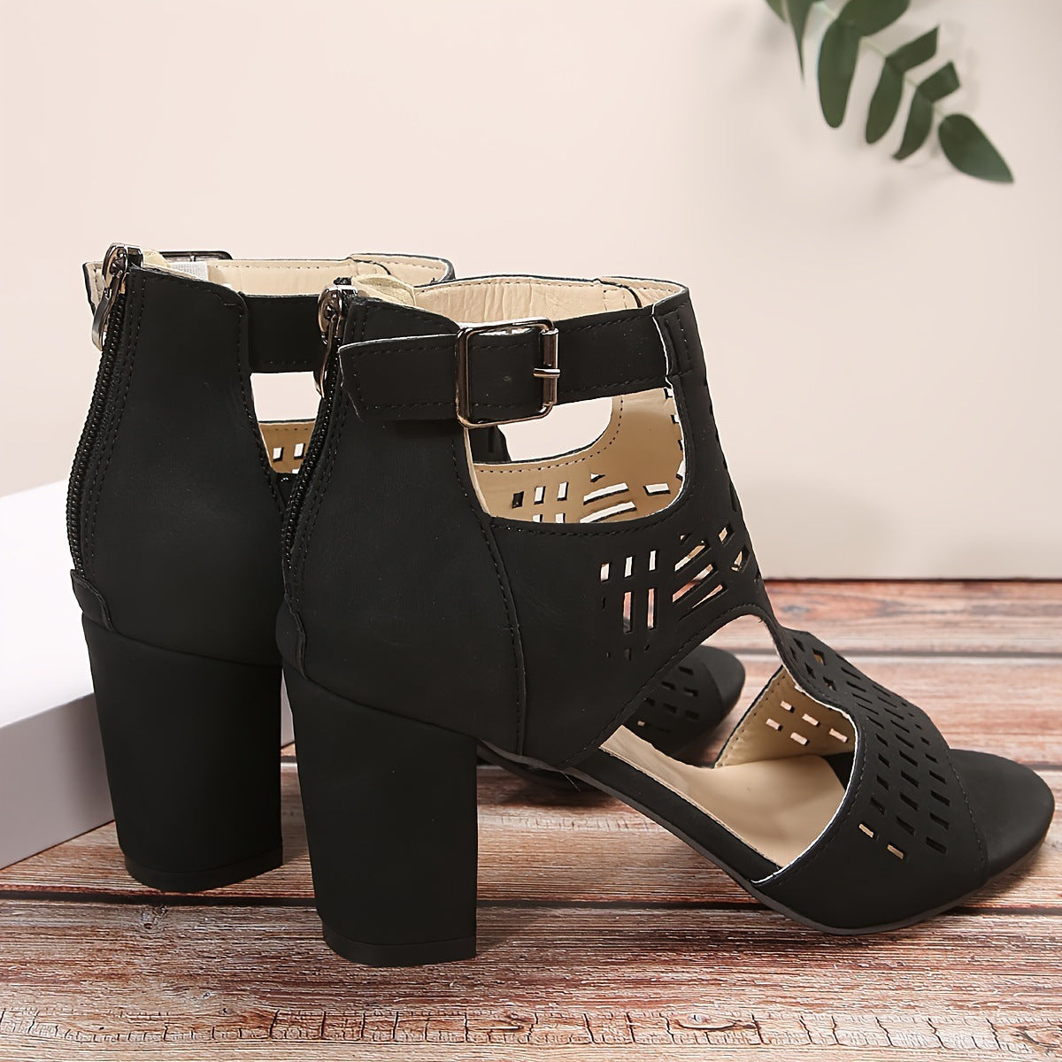 Leana - Elegante Blokhak Sandalen