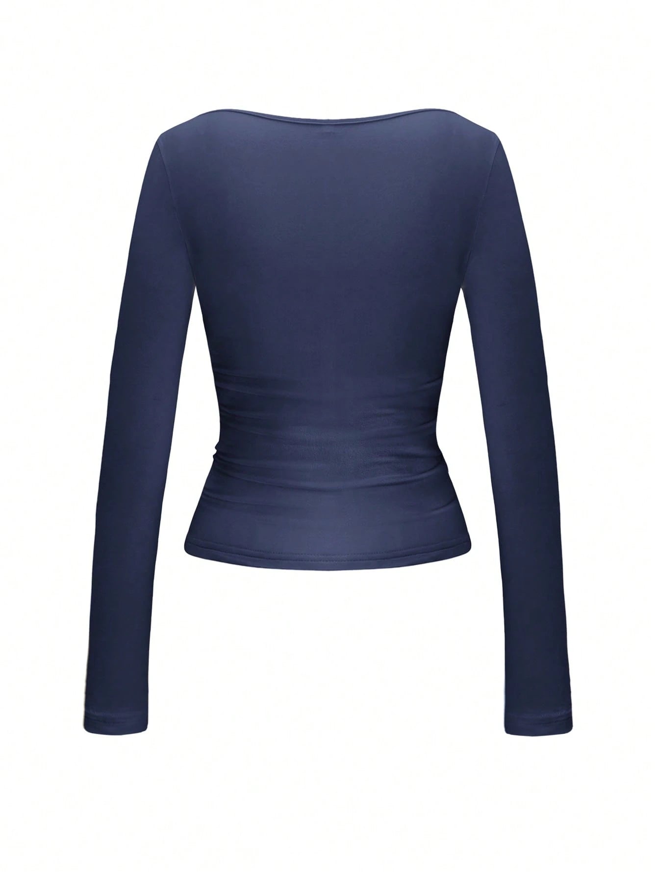 Vaiaye Sexy Getailleerde Gebreide Top met Lange Mouwen voor Dames, Effen Kleur T-shirt met Vierkante Hals, Geschikt voor Valentijnsdag
