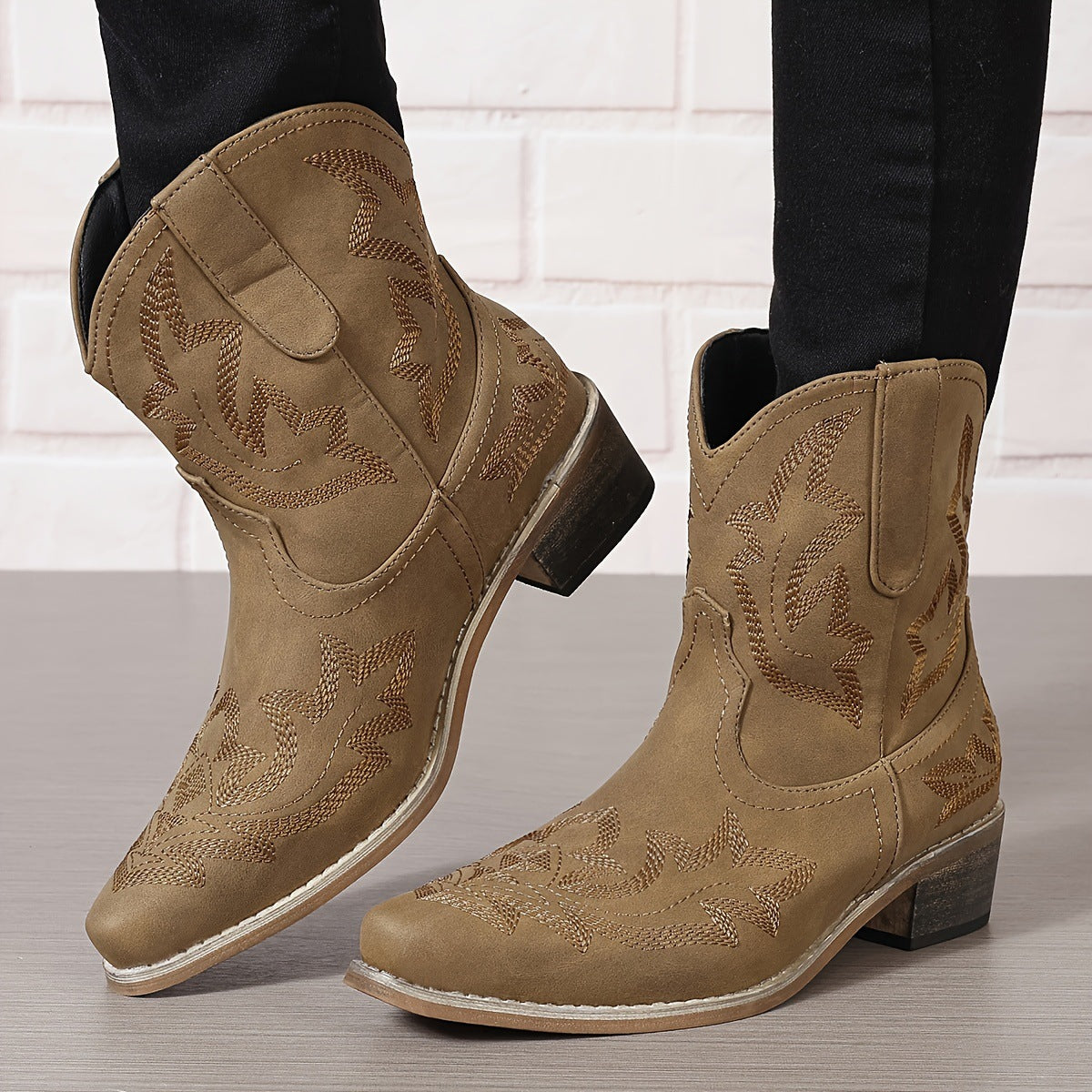 Laurice - Stijlvolle geborduurde leren cowboylaarzen