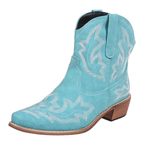 Laurice - Stijlvolle geborduurde leren cowboylaarzen