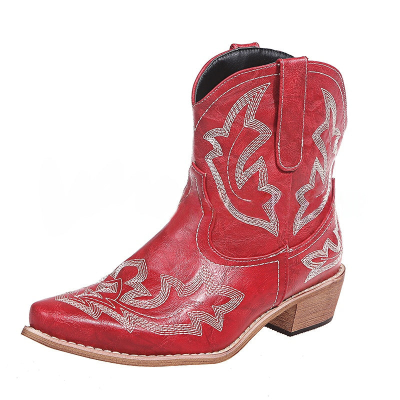 Laurice - Stijlvolle geborduurde leren cowboylaarzen