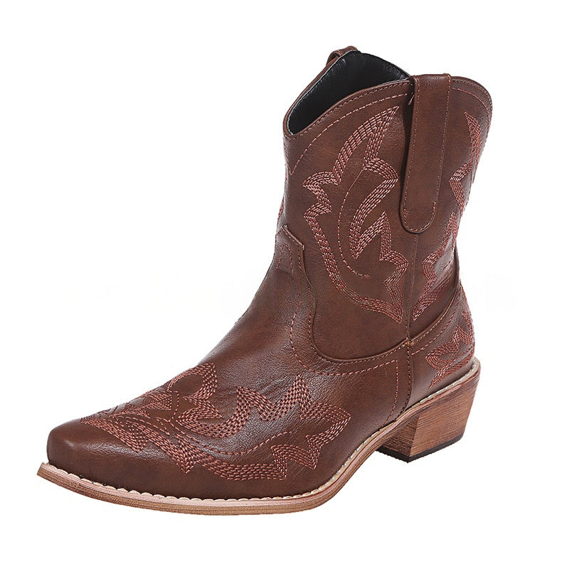 Laurice - Stijlvolle geborduurde leren cowboylaarzen