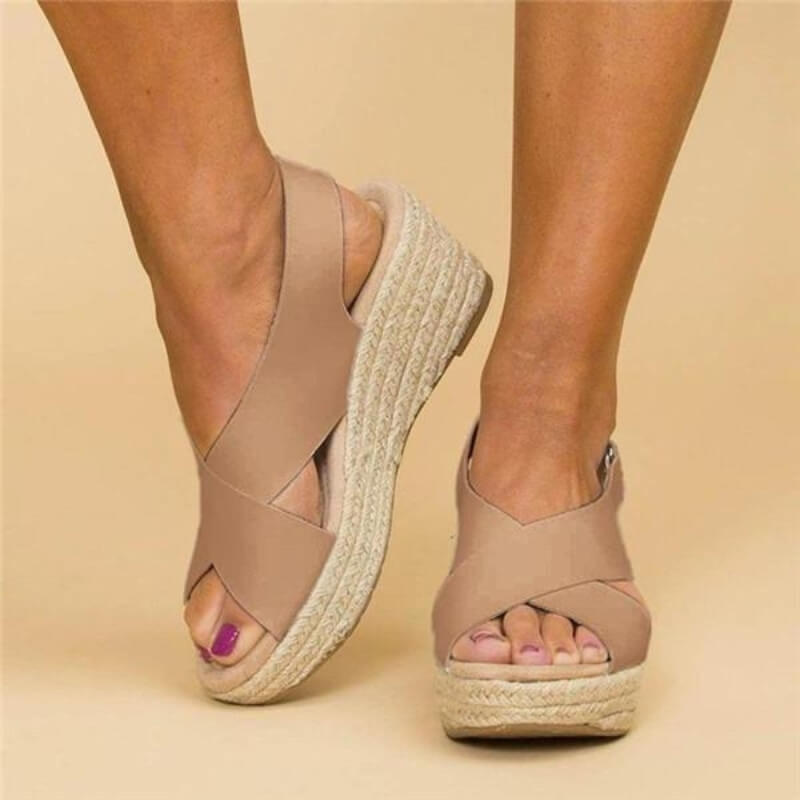 Livia - Chique Sleehak Sandalen met Kruisbanden