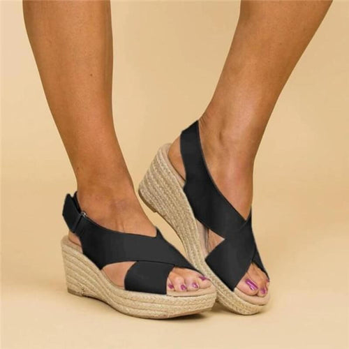Livia - Chique Sleehak Sandalen met Kruisbanden