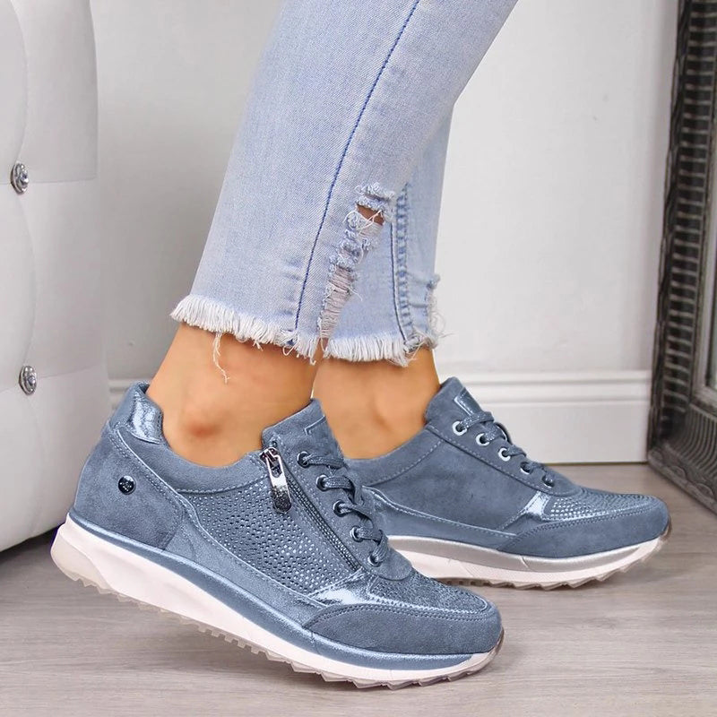 Dames Ergonomische Wandelschoenen – Suède, Comfortabel en Stevig voor Buitenactiviteiten en Wandelen